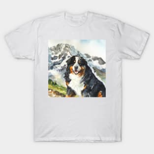 Bernese Mountain Dog Watercolor - Dog Lover Gifts T-Shirt